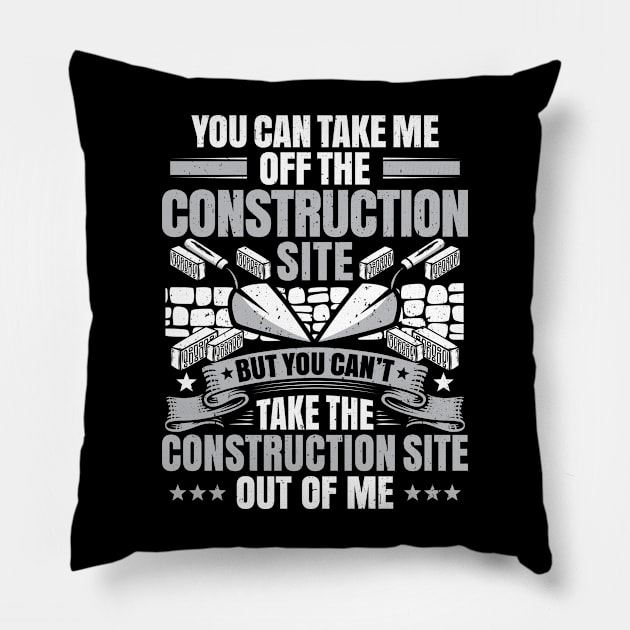 Bricklayer Mason Brickmason Blockmason Pillow by Krautshirts