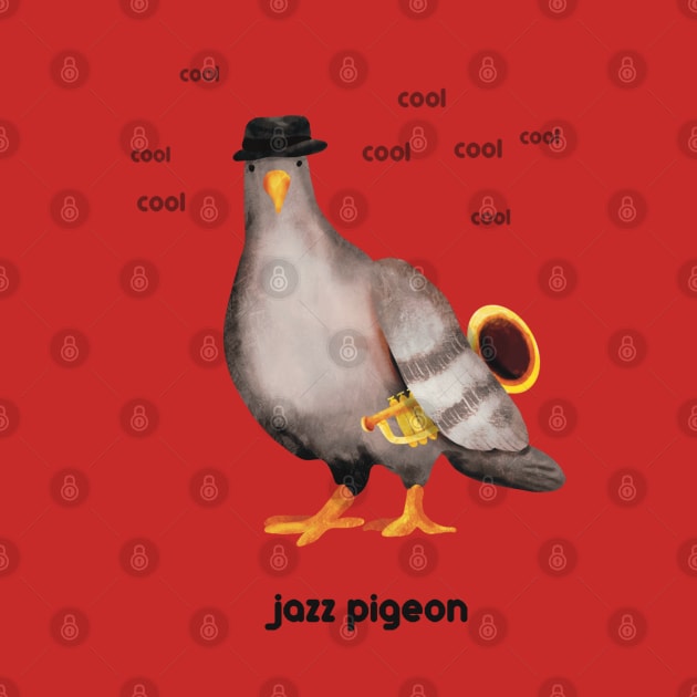 Jazz Pigeon (trans for light backgrounds) by Flockadoodle