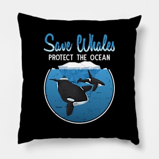 Save The Whales Protect The Ocean Orca er Whales Pillow