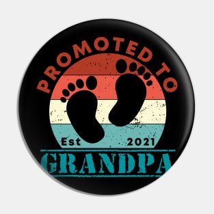 Retro Vintage Promoted to Grandpa 2021 new Grandfather gift Grandpa Pin