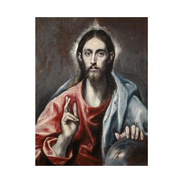 Christ Blessing (The Saviour of the World) by El Greco by Classic Art Stall