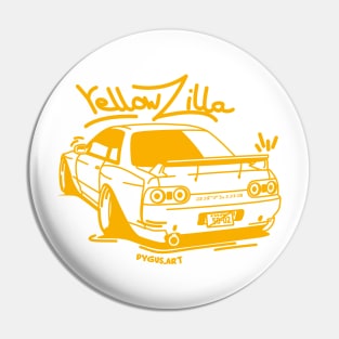 Stance Skyline R32 Cartoon Style godzilla Pin