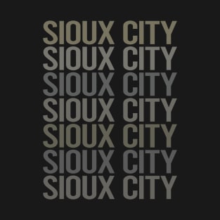 Gray Text Art Sioux City T-Shirt