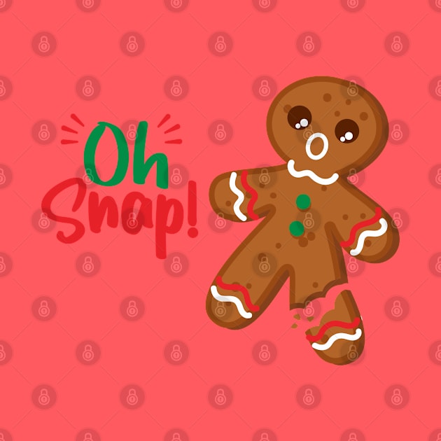 Gingerbread Man Oh Snap! Snapped Leg Funny Christmas by Messy Nessie