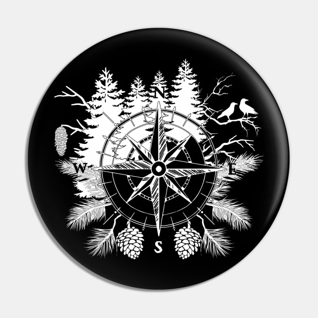 Forest Compass Pin by CelestialStudio