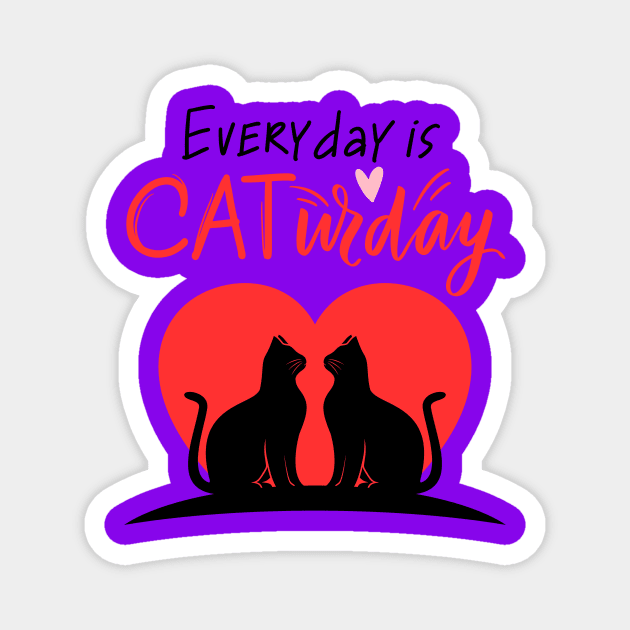 caturday t shirt Magnet by mokhtar89