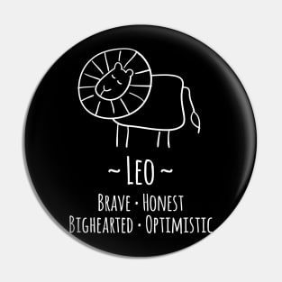 Leo Zodiac Sign Pin