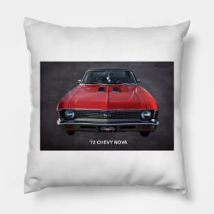 1972 Red Chevy Nova SS Pillow