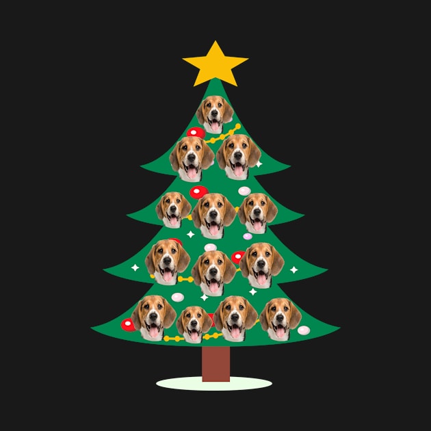funny beagle dog christmas tree gift for mom wife by T-shirt verkaufen