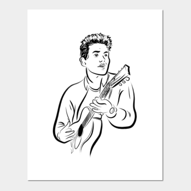 John Mayer  Pop Stylised Art Sketch Poster Acrylic Print by Kim Wang   Fine Art America