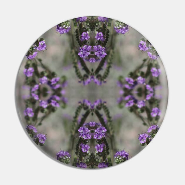 Purple Salt Heliotrope Wildflower Pattern Coachella Valley Wildlife Preserve Pin by ButterflyInTheAttic