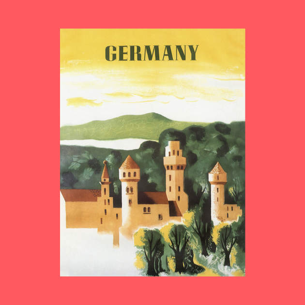 Vintage Travel Poster, German Castle by MasterpieceCafe