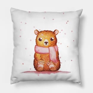 Adorable winter bear Pillow