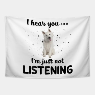 White German Shepherd I hear you Iam just not listening Tapestry