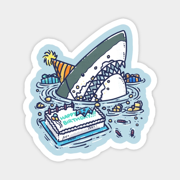 Sheet Cake Destruction Shark Magnet by nickv47