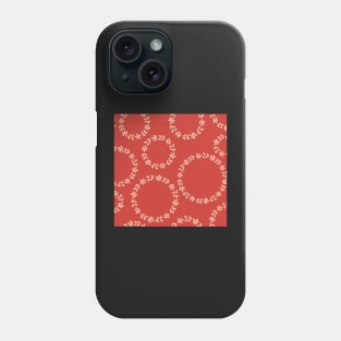 Vibrant Red Floral Wreath Phone Case