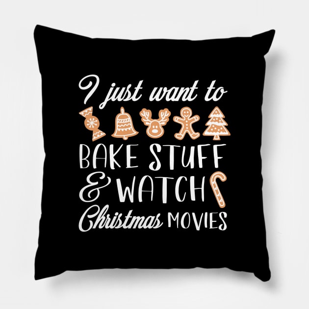 Bake Stuff Christmas Movies Pillow by LuckyFoxDesigns