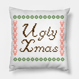 Ugly Xmas writing knitted design Pillow