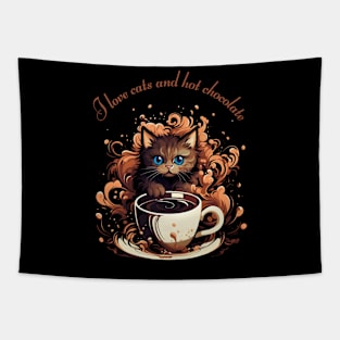 I Love Cats And Hot Chocolate Tapestry