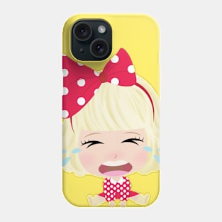 Cute Little Girl With Red Bow Phone Case