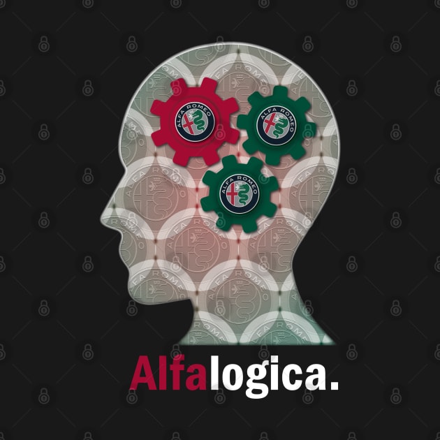 Alfa Romeo Alfalogica Alfa Brain white text by fmDisegno