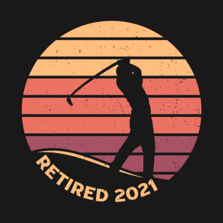 Vintage Golfer Retired 2021 Golf Player Golfing Retirement T-Shirt