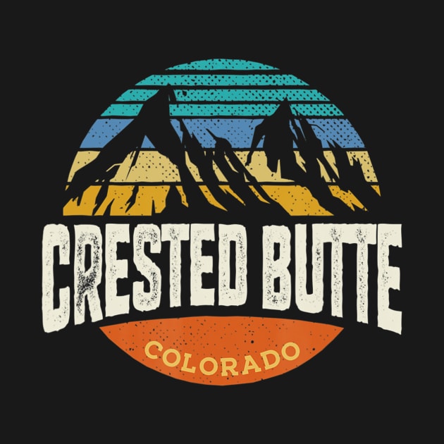 Retro Crested Butte Colorado Outdoors Mountain Graphic by crowominousnigerian 