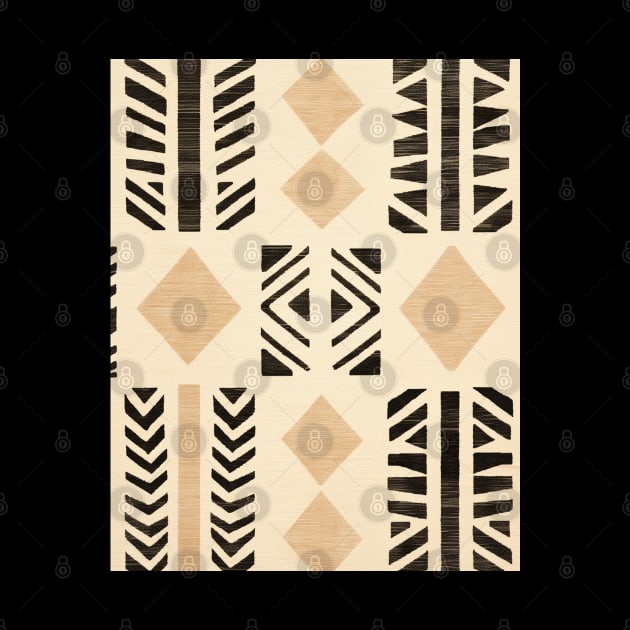 Yellow Beige Mud Cloth Pattern by Trippycollage