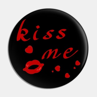 Kiss Me Hearts And Lips Pin