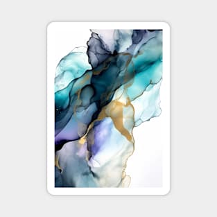 Green Coral Reef - Abstract Alcohol Ink Art Magnet