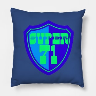 Super 71 - Shield - Blue Pillow