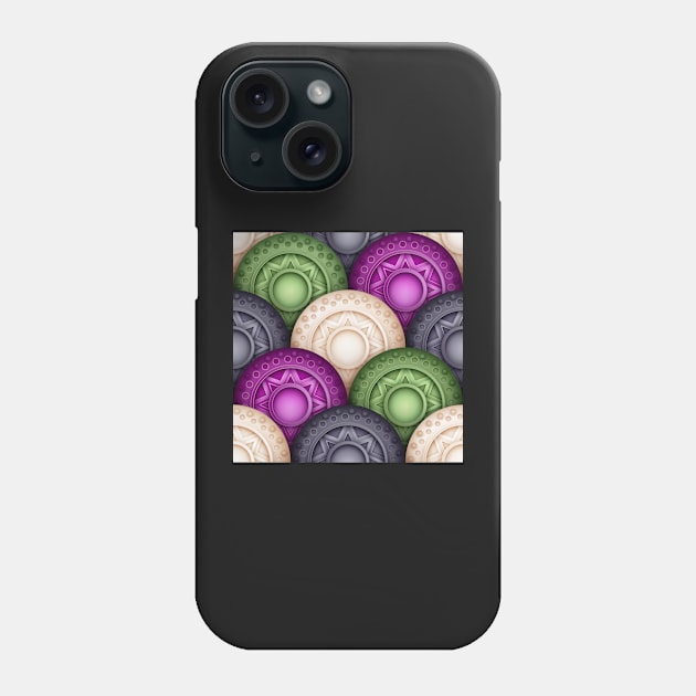 Colored Nature Inspired Pattern with Scale Motifs Phone Case by lissantee