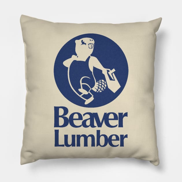 Beaver Lumber Vintage Pillow by Enzy Diva