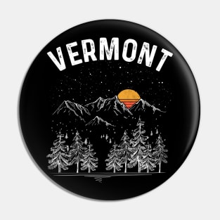 Vintage Retro Vermont State Pin