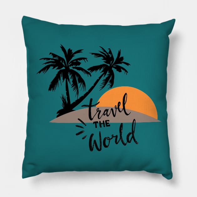 Travel the world Pillow by hiswanderlife