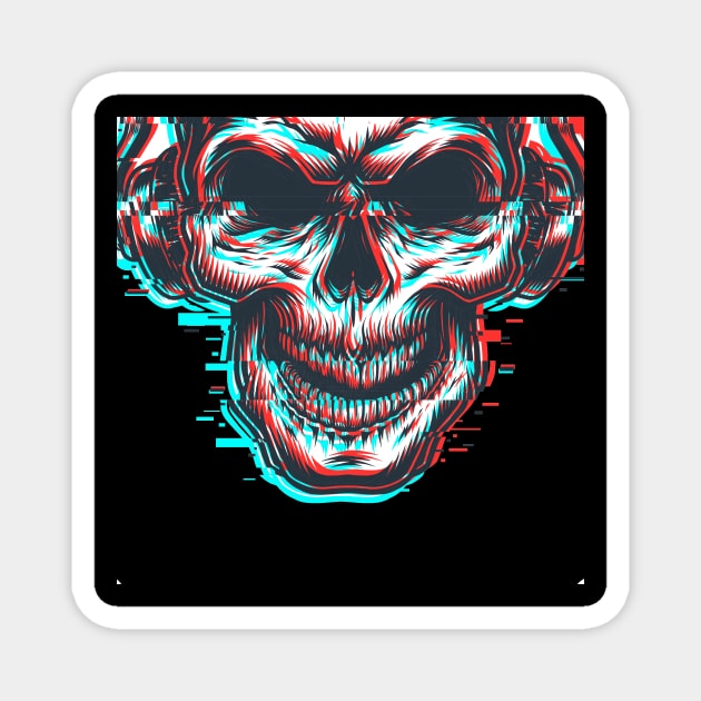 Skull Face Magnet by aquariart