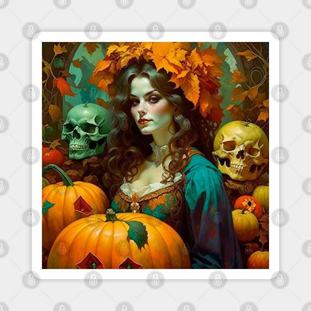 Art Nouveau Samhain Magnet by HolidayBug