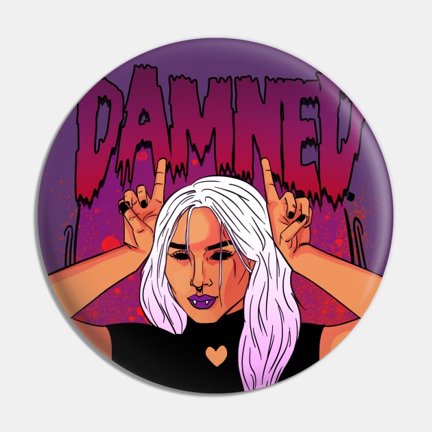 Damned Girl Pin by @akaluciarts