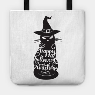 Happu halloween witches cat Tote