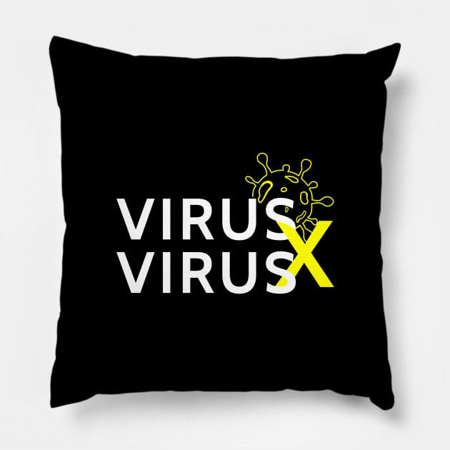 VIRUS X VIRUS Pillow by pibstudio. 