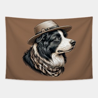 Cute Border Collie Art Tapestry