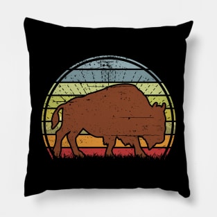 Bison Sunset Pillow