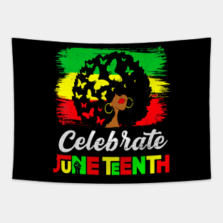 Juneteenth Afro Woman Black Queen African American Melanin Tapestry