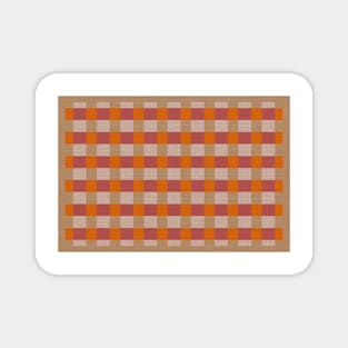 Modern PInk / Orange Striped Jute Rug Pattern - Contemporary Design with Fibre Texture Magnet