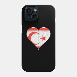 Turkish Cypriot Jigsaw Puzzle Heart Design - Gift for Turkish Cypriot With Northen Cyprus Roots Phone Case