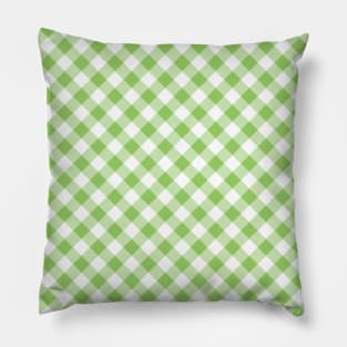 Green Gingham Check Pattern Pillow