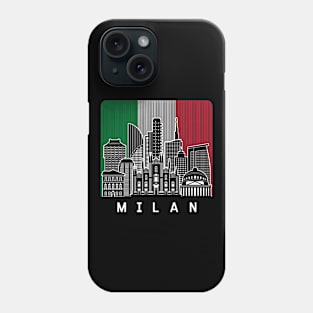 Milan Italy Skyline Flag Phone Case