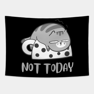 Lazy Cat Nope not Today funny sarcastic messages sayings and quotes Tapestry