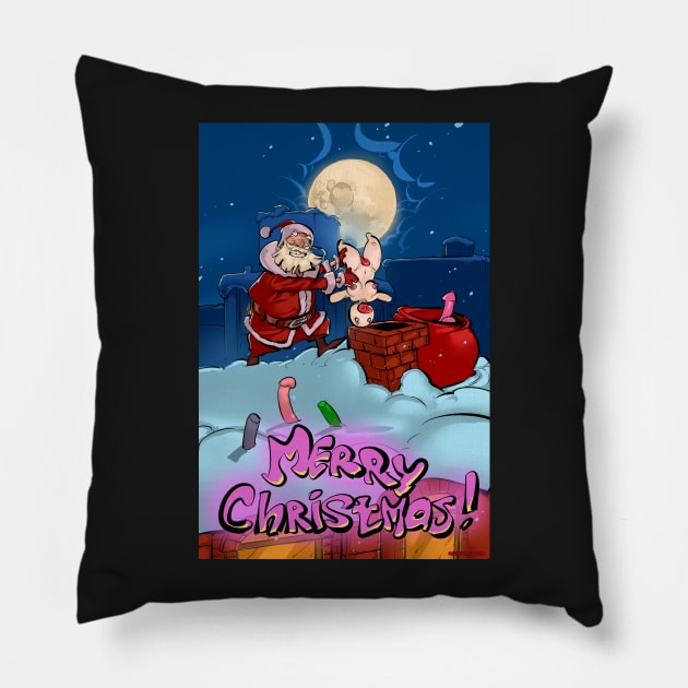 Adult Merry Christmas Pillow by okunevart