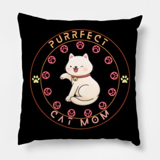 Purrfect Cat Mom Pillow